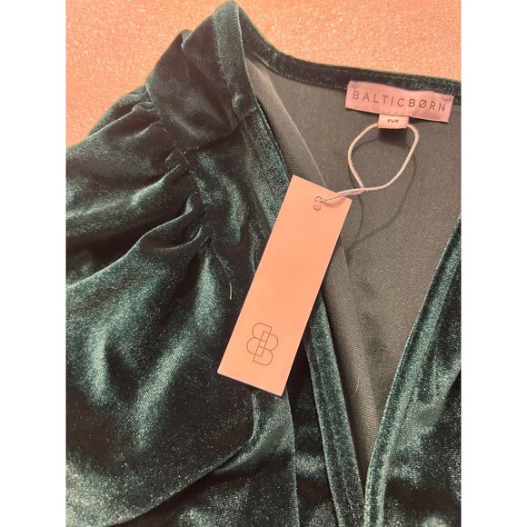 Baltic Born Esmerelda Velvet Wrap Maxi Dress Forest Green Medium - Picture 5 of 5